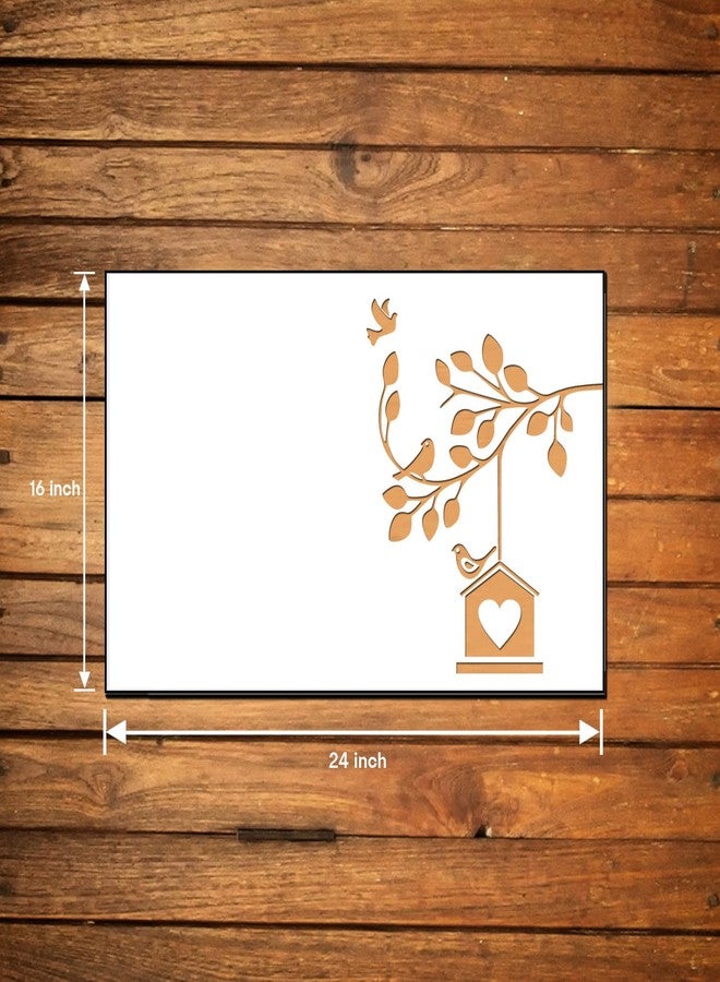 ARandNJ مجموعة قوالب ARandNJ للرسم على الجدران (عبوة واحدة، المقاس: 16 × 24 بوصة) - تصميم بيت طيور على أغصان - تصميم قابل لإعادة الاستخدام، مناسب لتزيين جدران المنزل - Image 2